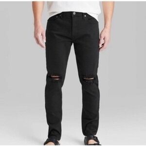 Original Use | Men's Black Distressed Jeans